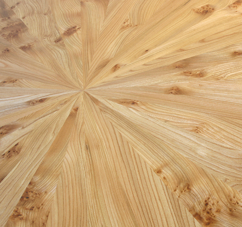 ©David Eastwood | Decorative elm table top by Matthew Burt Ltd