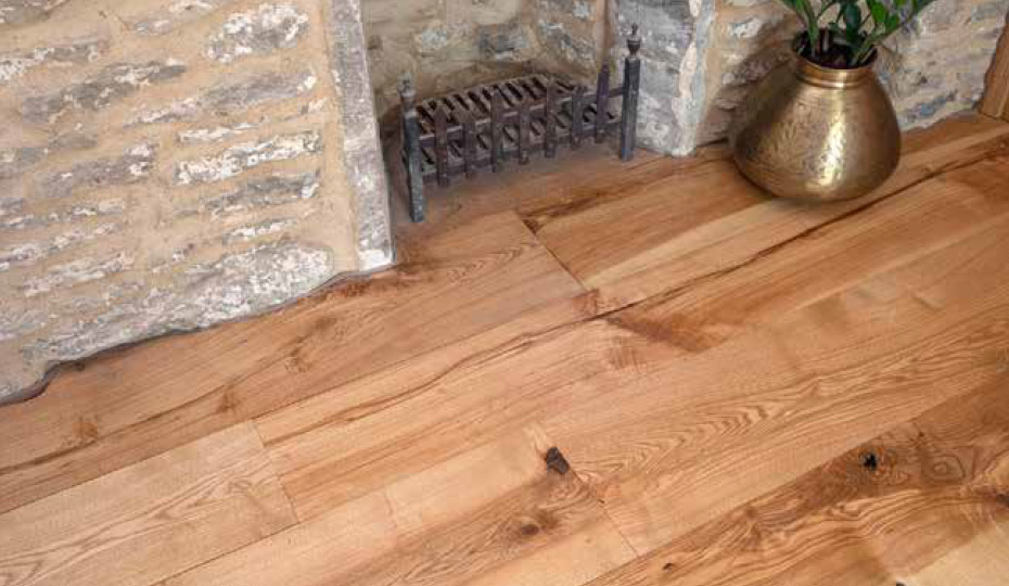 Solid English ash flooring