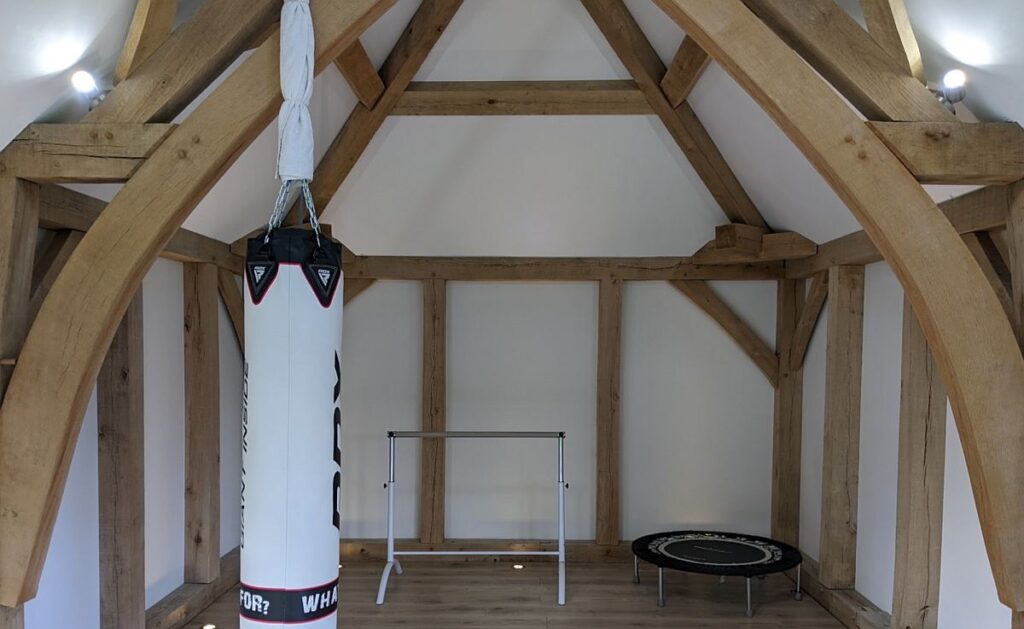 Oak framed home gym finished inside